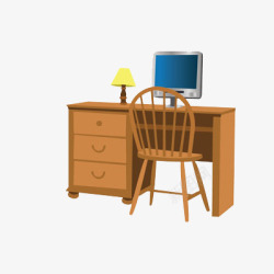 椅子和电脑桌素材