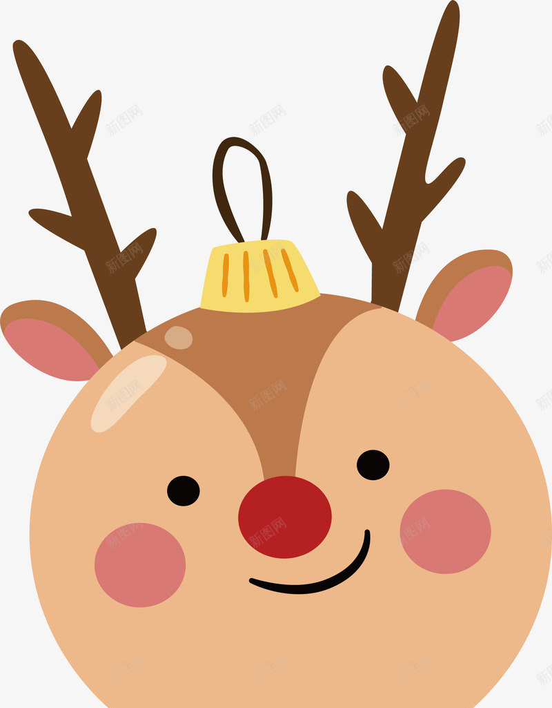 卡通驯鹿圣诞球矢量图ai免抠素材_新图网 https://ixintu.com 可爱驯鹿 圣诞球 圣诞节 矢量png 驯鹿 驯鹿圣诞球 矢量图