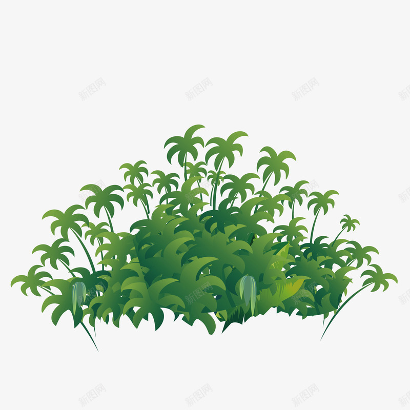 卡通手绘绿色的树png免抠素材_新图网 https://ixintu.com 动漫动画 卡通手绘 叶子 小草 绿叶 绿色的树 鲜嫩的小草