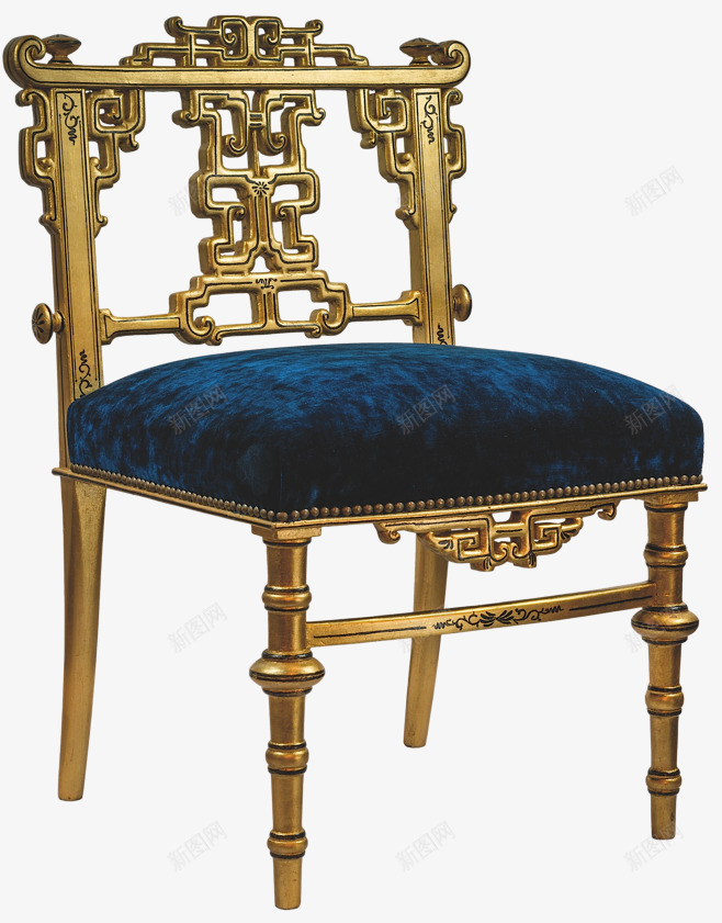复古经典的椅子png免抠素材_新图网 https://ixintu.com 厨房 客厅 椅子 金色 金色磨砂 高贵