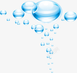 绿蓝水滴漂浮的蓝色水泡图标高清图片