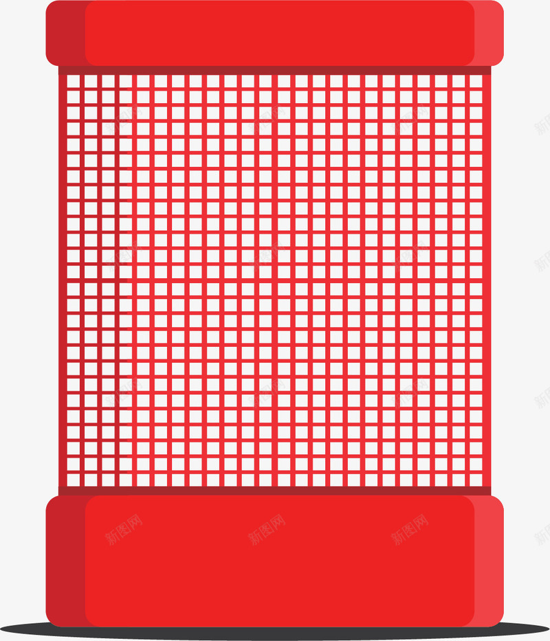 红色金属方形网格废纸篓矢量图eps免抠素材_新图网 https://ixintu.com 卡通废纸篓 卡通风格 方形 矢量废纸篓 红色 纸篓 金属 矢量图