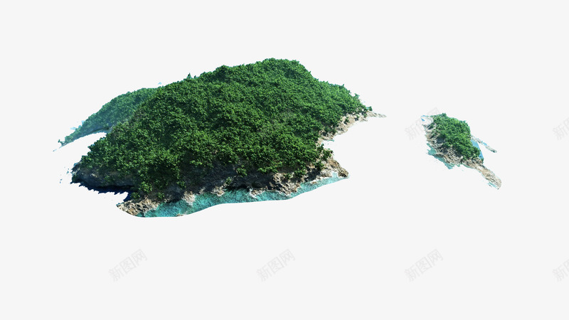 海上绿岛png免抠素材_新图网 https://ixintu.com 小岛屿 岛屿 无人岛 绿岛 绿色 自然 设计