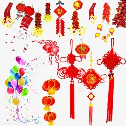 红色中国节春节小元素高清图片