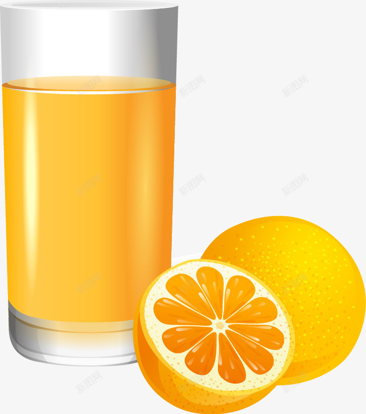 橘子汁矢量图ai免抠素材_新图网 https://ixintu.com 橘子 汁 饮品 矢量图