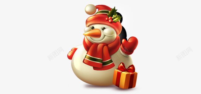 圣诞小雪人png免抠素材_新图网 https://ixintu.com 卡通 喜庆 圣诞 雪人