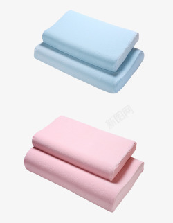 粉色蓝色乳胶枕素材
