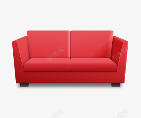 红色沙发图标图标