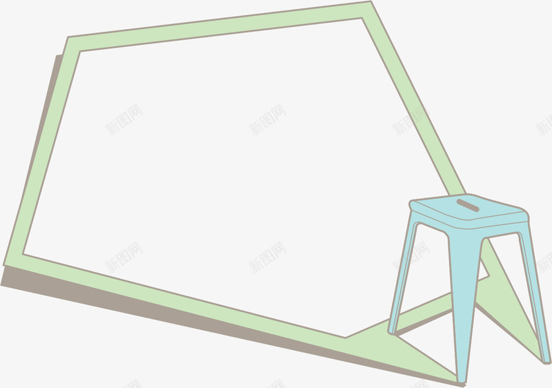 椅子边框png免抠素材_新图网 https://ixintu.com AI 卡通 座椅 手绘 椅子 线条 蓝色 边框