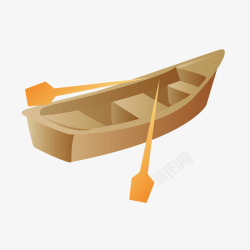 双桨木质单人小船高清图片