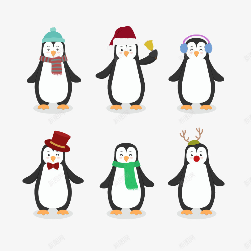 圣诞企鹅png免抠素材_新图网 https://ixintu.com 免扣png 免费png 圣诞 圣诞节元素 帽子 麋鹿
