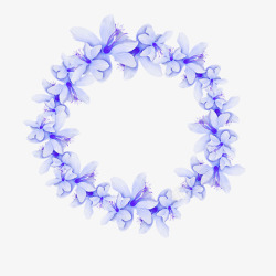蓝色兰花花环素材