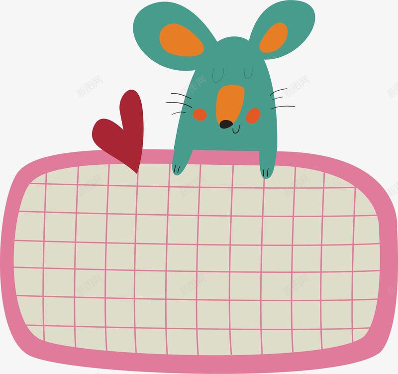 老鼠和布垫子矢量图ai免抠素材_新图网 https://ixintu.com 创意 卡通 可爱 垫子 彩色 手绘的 矢量的 老鼠 矢量图