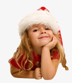 戴圣诞帽戴圣诞帽的小女孩高清图片