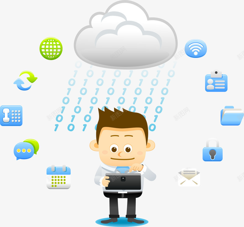 云朵商务男png免抠素材_新图网 https://ixintu.com 卡通云朵 卡通商业男 卡通商务男 卡通男人 商业男 商务男 矢量云朵 矢量人物 矢量男人 矢量网络云 网络云 网络数据