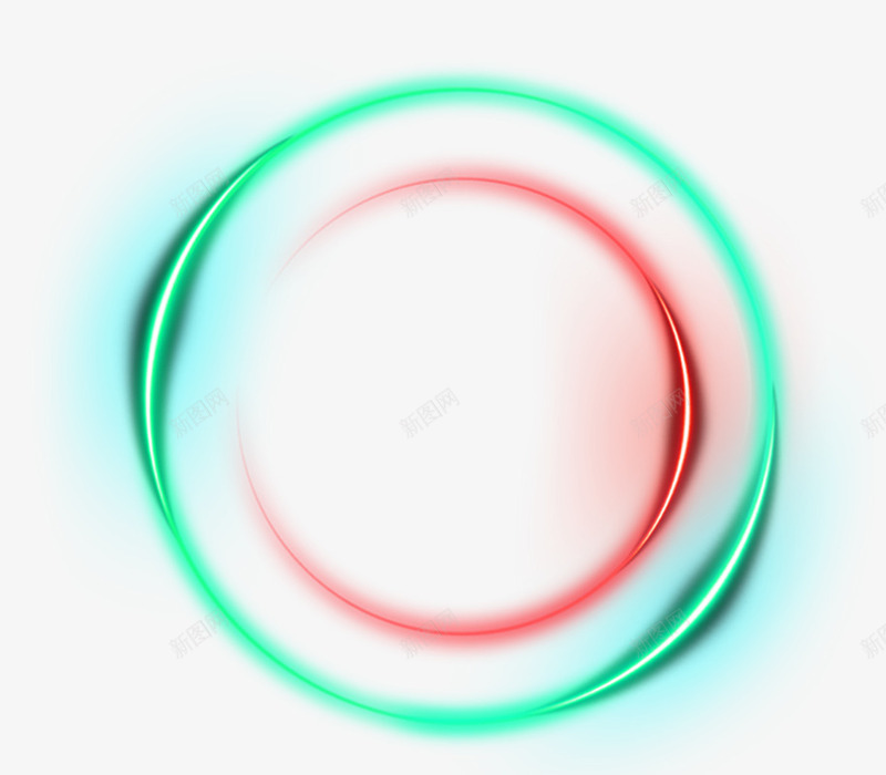 红绿光环png免抠素材_新图网 https://ixintu.com 光效动感 彩色彩线 星光 线条