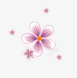 花瓣爱心漂浮紫色手绘花朵高清图片