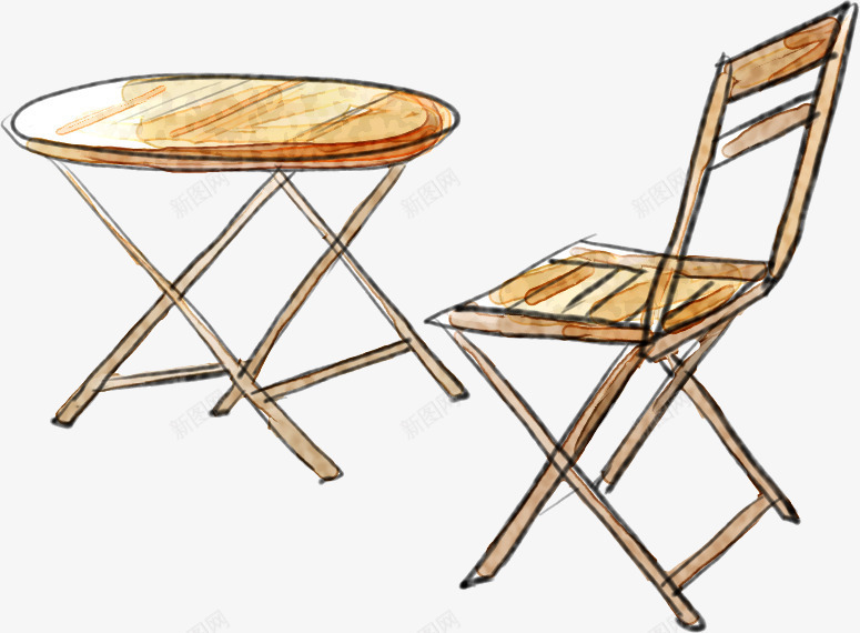 手绘桌椅家具png免抠素材_新图网 https://ixintu.com 卡通手绘椅子 手绘桌椅家具 手绘椅