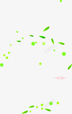 飘浮的绿叶卡通绿叶飘浮圆形气泡高清图片