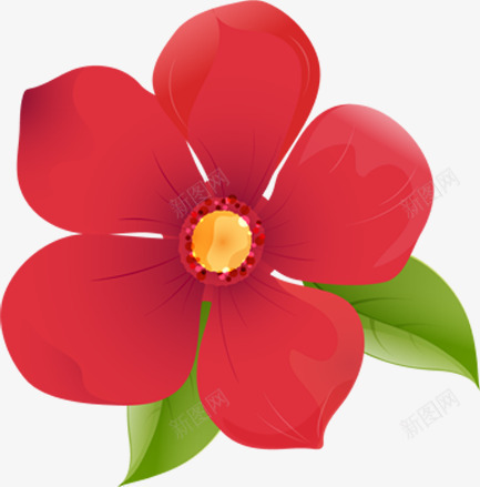 手绘红色艺术美丽花朵png免抠素材_新图网 https://ixintu.com 红色 美丽 艺术 花朵