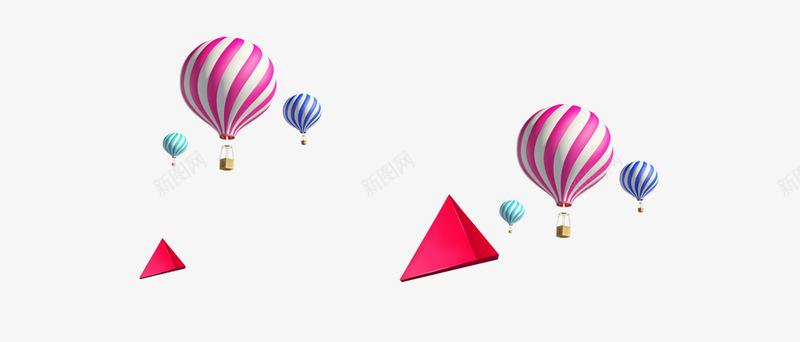 漂浮气球几何图形psd免抠素材_新图网 https://ixintu.com 几何图形 气球 漂浮 素材