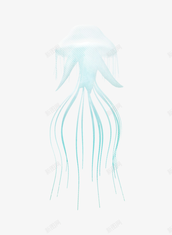 漂浮的水母png免抠素材_新图网 https://ixintu.com 水母 浅蓝色 海洋生物 漂浮