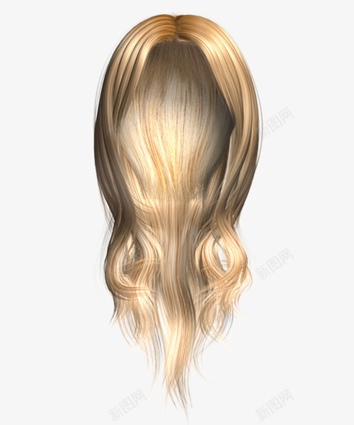金色长发女士头发发型假发png免抠素材_新图网 https://ixintu.com 假发 发型 头发 女士 金色 长发