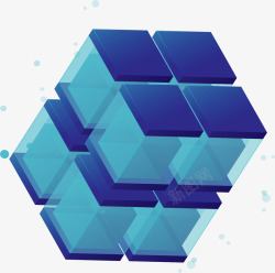 科技感立方体蓝色科技感立方体矢量图高清图片