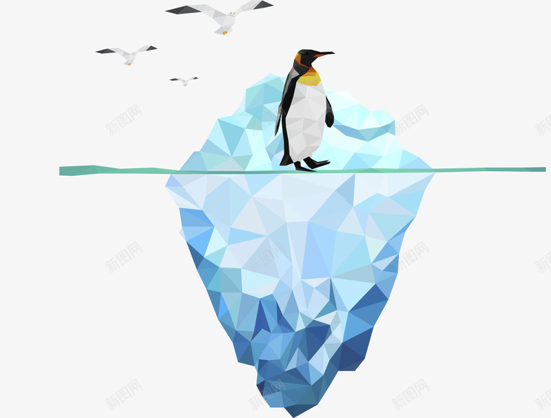 创意南极冰川png免抠素材_新图网 https://ixintu.com 企鹅 冰川 创意设计 南极