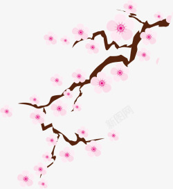 粉色中国风古典花枝素材