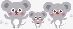 卡通可爱动物老鼠一家素材