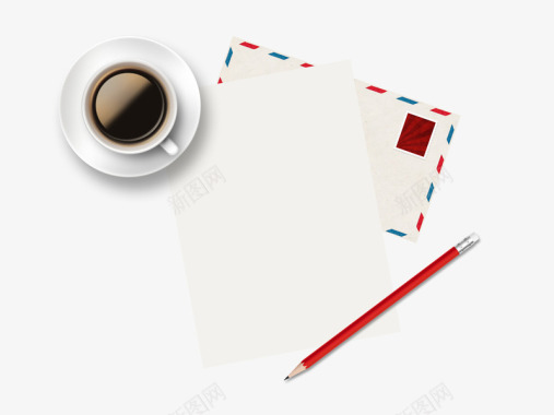 咖啡信封笔UI图标图标