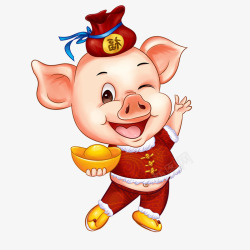 猪年福袋卡通小猪猪卡通动物可爱动物高清图片
