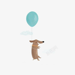 漂浮动物素材卡通小狗高清图片