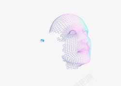 智能科技插画方格人头科技智能高清图片