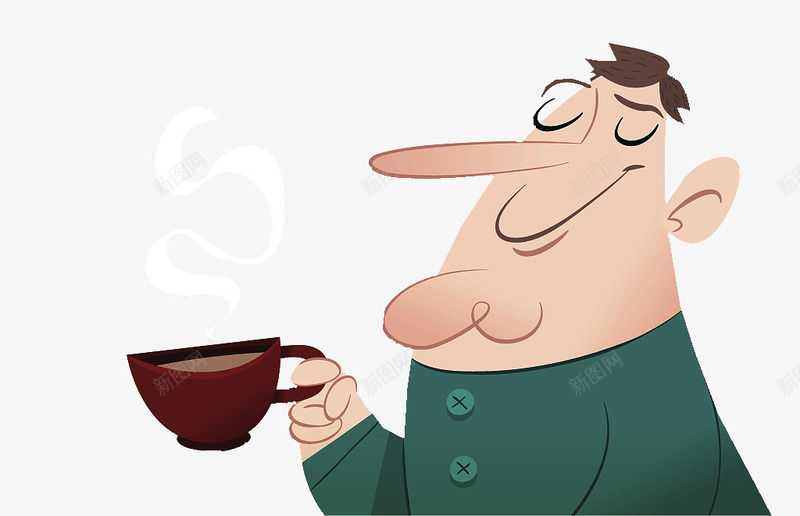 卡通装饰人物喝咖啡png免抠素材_新图网 https://ixintu.com 卡通人物 卡通装饰 咖啡 喝咖啡 喝咖啡人物 喝咖啡的男士 男人