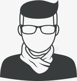 戴眼镜职业男人头像手绘戴眼镜的男人图标高清图片