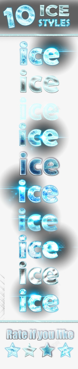 冰冻字体冬季蓝色冰冻效果字体样式高清图片