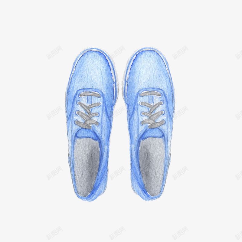 卡通蓝色鞋子png免抠素材_新图网 https://ixintu.com 卡通手绘 女士 小清新 时尚 蓝色 鞋子