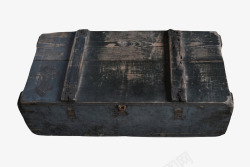 黑色老旧的复古木盒实物素材