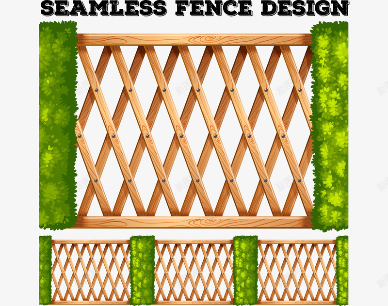 手绘木质栅栏矢量图ai免抠素材_新图网 https://ixintu.com 城市围栏 手绘 木头栅栏 木质 栅栏 绿植 装饰 矢量图