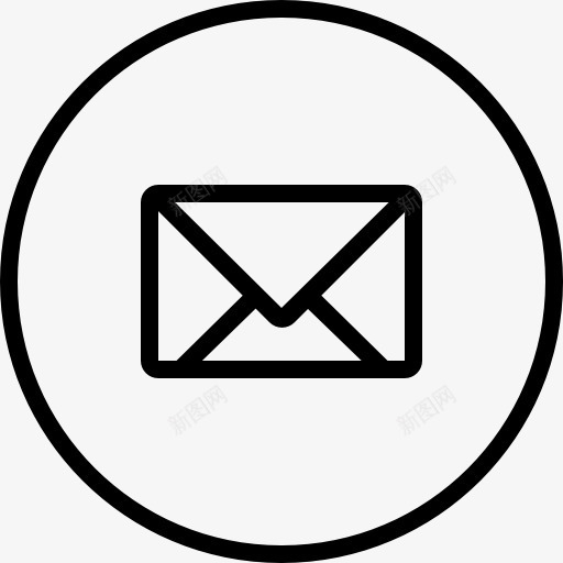 在圆形概述按钮上的新邮件信封背面符号图标png_新图网 https://ixintu.com 信封 按钮 新的 新的电子邮件 概述 界面 符号 薄圆 轮廓 返回