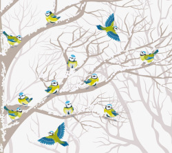 冬天积雪枯树上的翠鸟冬天积雪枯树上的翠鸟高清图片