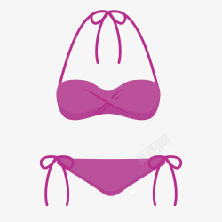 紫色女士泳装比基尼素材
