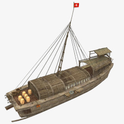 三只木头帆船捕鱼船只旗帜木头帆船捕鱼船只高清图片