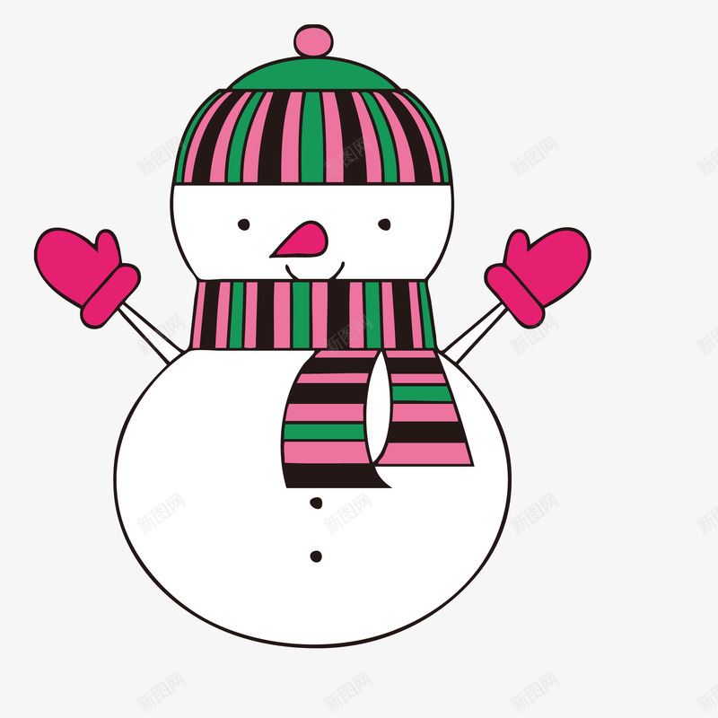 戴手套的雪人png免抠素材_新图网 https://ixintu.com 卡通雪人 圣诞 圣诞节 戴手套 雪人