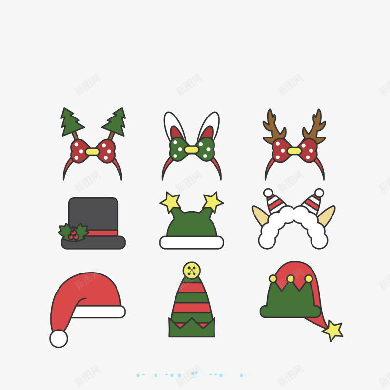 圣诞节帽子卡通png免抠素材_新图网 https://ixintu.com 圣诞元素 圣诞节 帽子