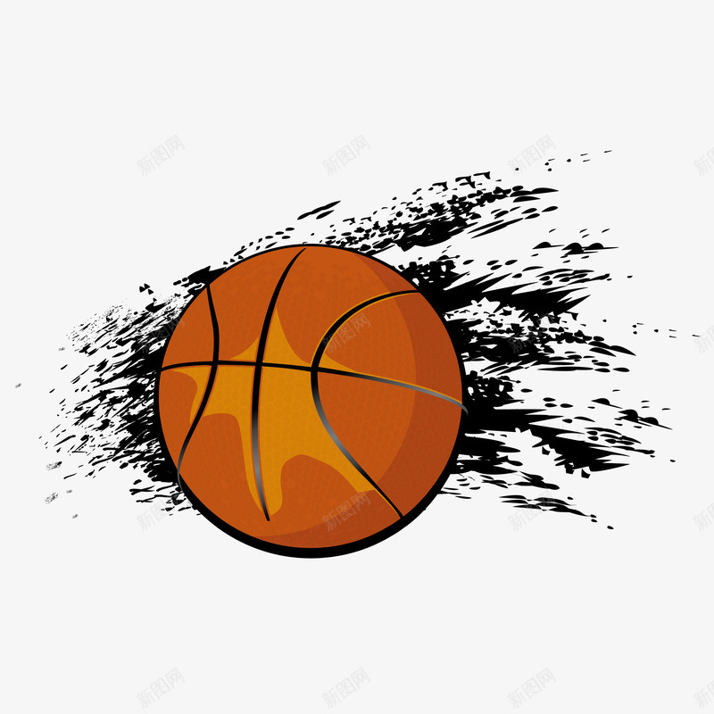 运动中的卡通篮球png免抠素材_新图网 https://ixintu.com 体育 卡通手绘 器材 篮球 运动