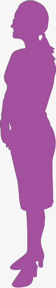 紫色女士人物剪影素材