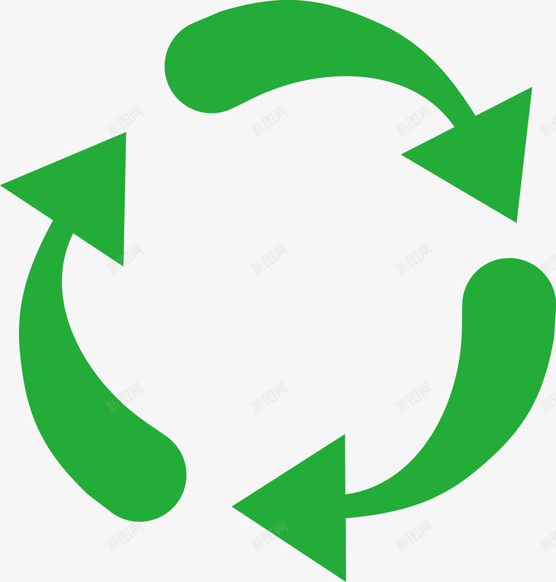 可循环使用箭头图标png_新图网 https://ixintu.com 三角 低能耗 可再生能源 可回收 回收 回收利用 图标 垃圾桶 循环 环保 生态标志 绿叶 绿色 绿色环保